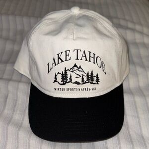 Lake Tahoe White & Black SnapBack Cap NWOT